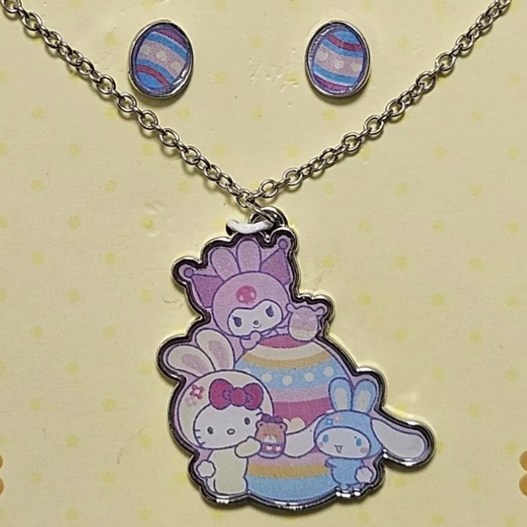 🆕 🎉 hello kitty & friends easter egg necklace & easter egg earrings set - Picture 14 of 16